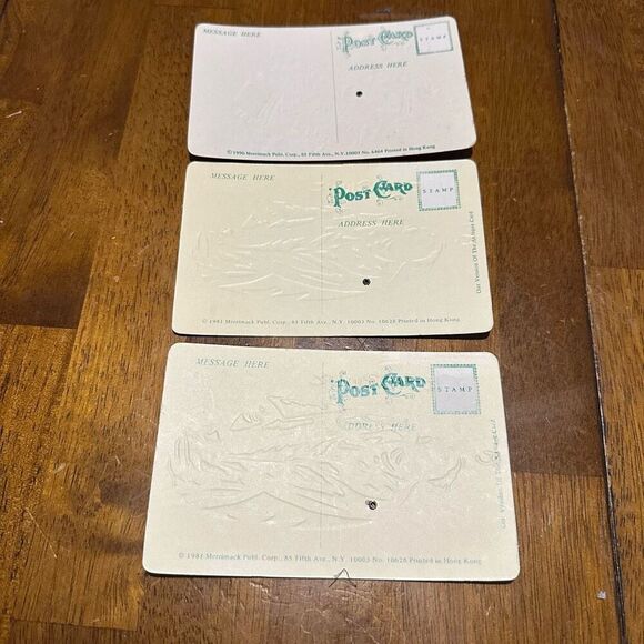 Vtg Repo Moving Action Halloween Postcards Cats & Pumpkin Girl Embossed lot of 3 - Picture 10 of 11